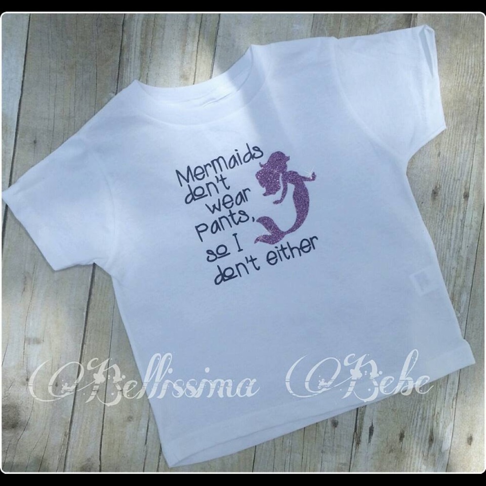 Mermaid Toddler size 4 Glitter Tee NEW HANDMADE